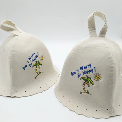 SAUNA HAT - don’t worry be happy